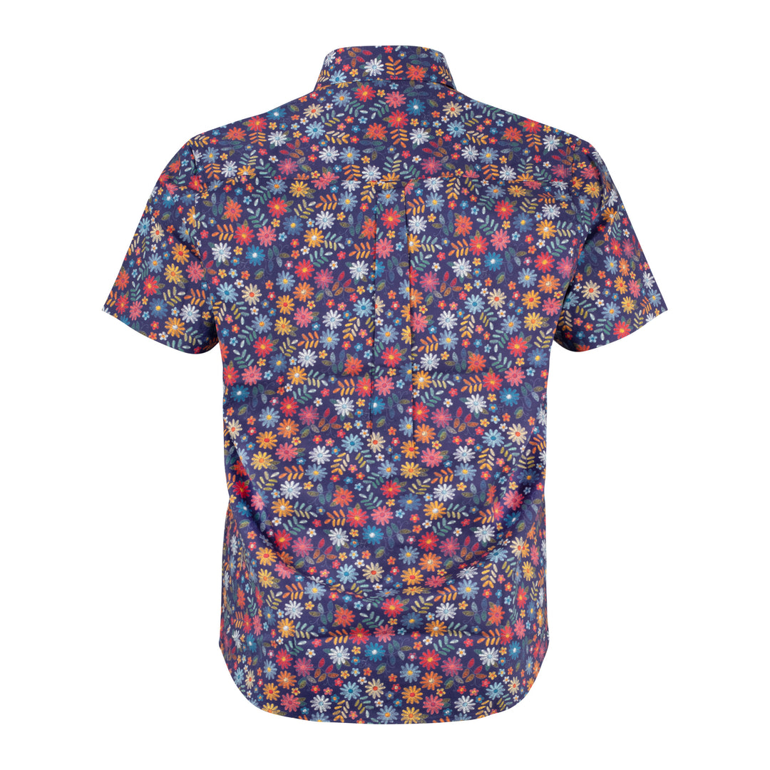 Gabicci Classic Floral Print Shirt Navy