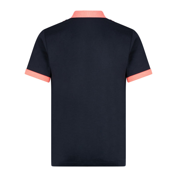 Gabicci Classic Stripe Polo Shirt Navy/Coral