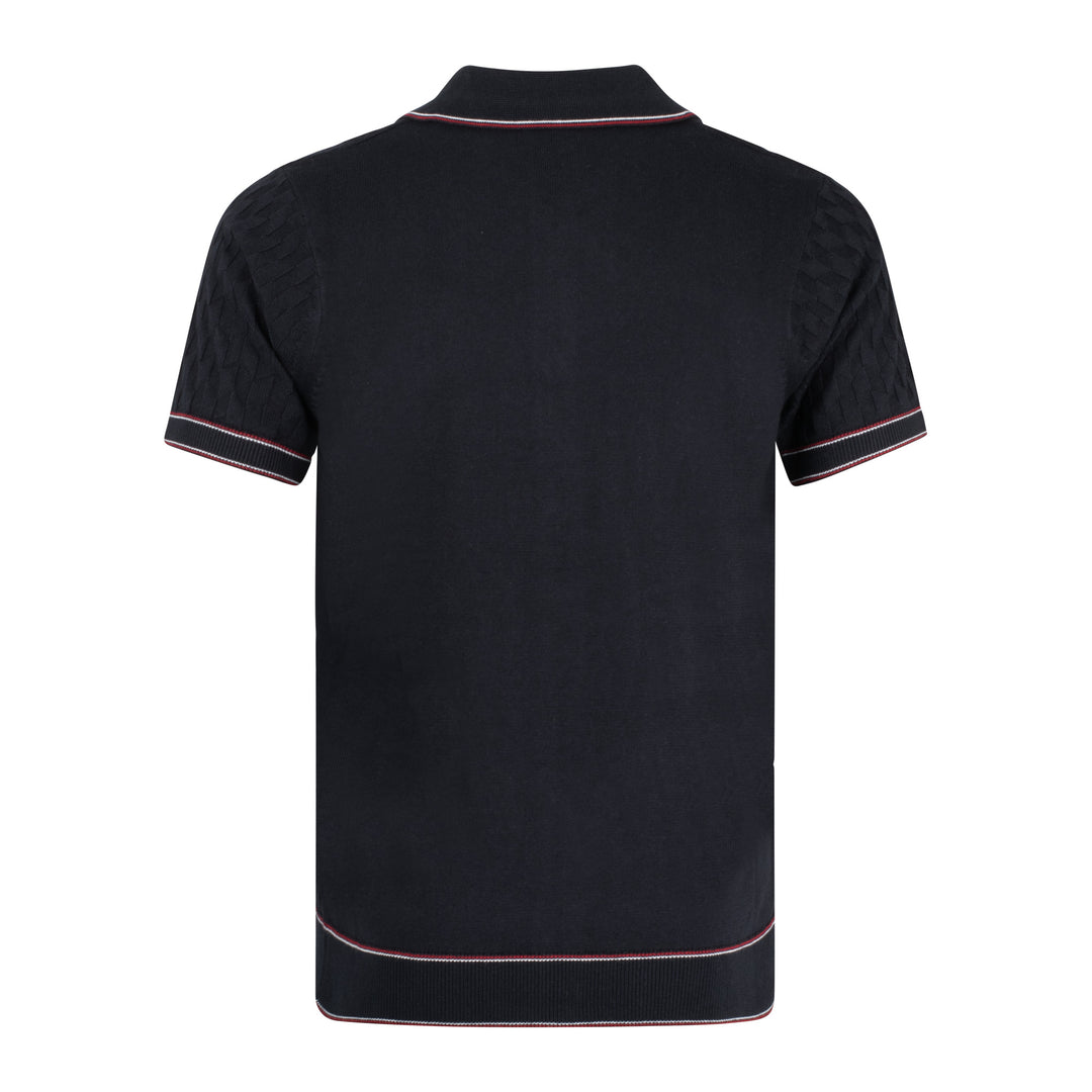Gabicci Vintage Shaun Knit Shirt Navy