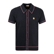 Gabicci Vintage Shaun Knit Shirt Navy