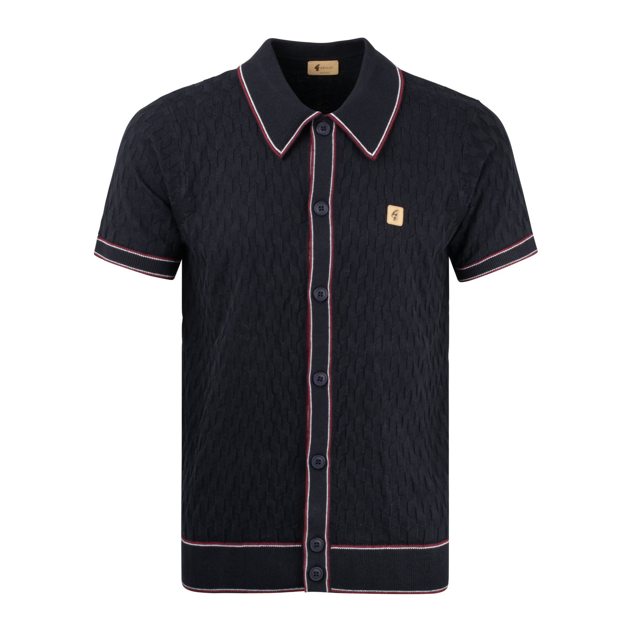 Gabicci Vintage Shaun Knit Shirt Navy