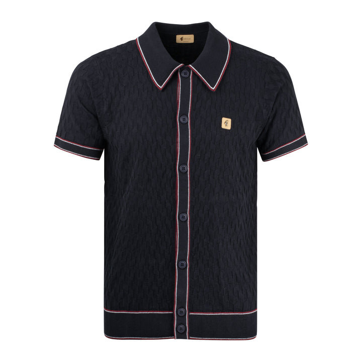 Gabicci Vintage Shaun Knit Shirt Navy