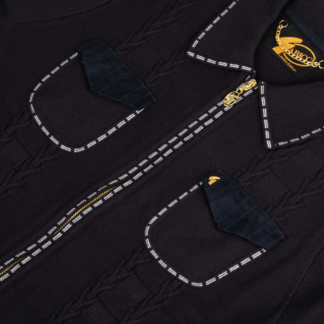 Gabicci Vintage Reese Knit Polo Shirt Navy