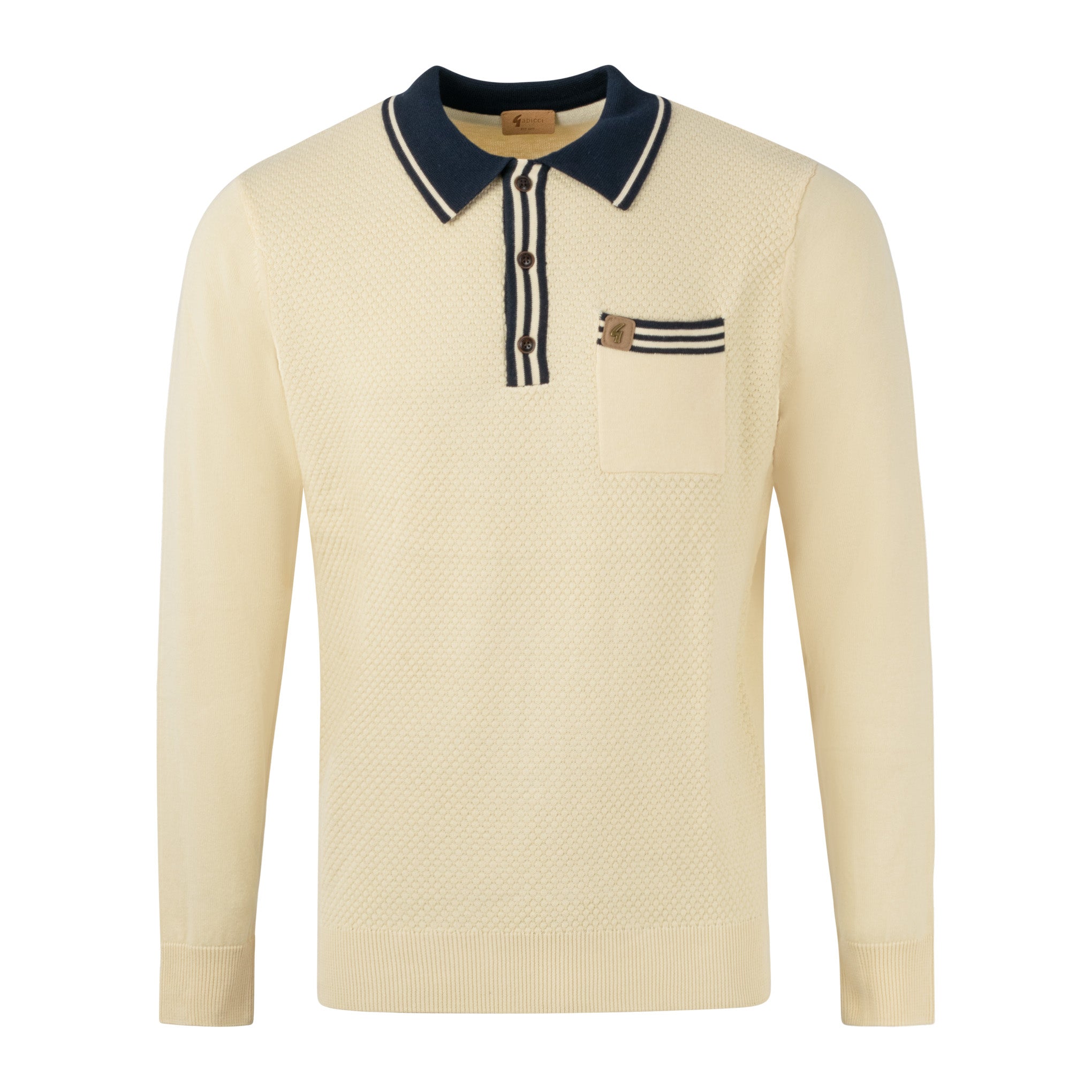 Men's waffle sales knit polo shirt