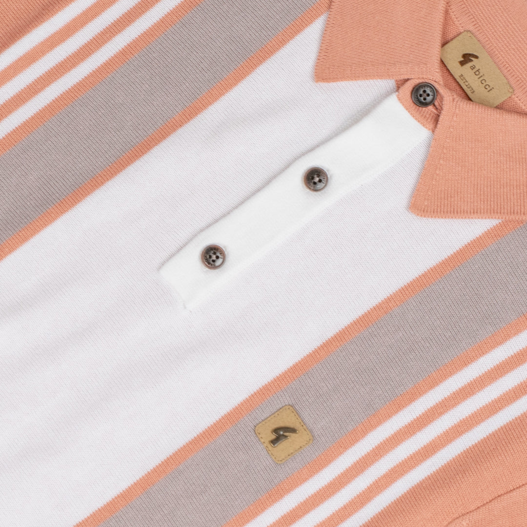 Gabicci Vintage Searle Knit Polo Peach