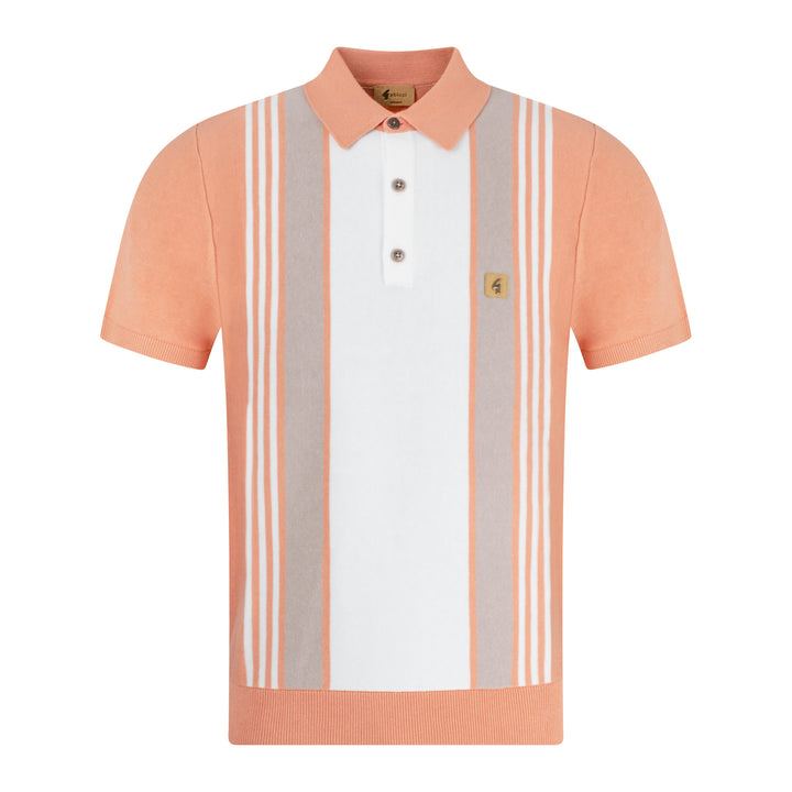Gabicci Vintage Searle Knit Polo Peach