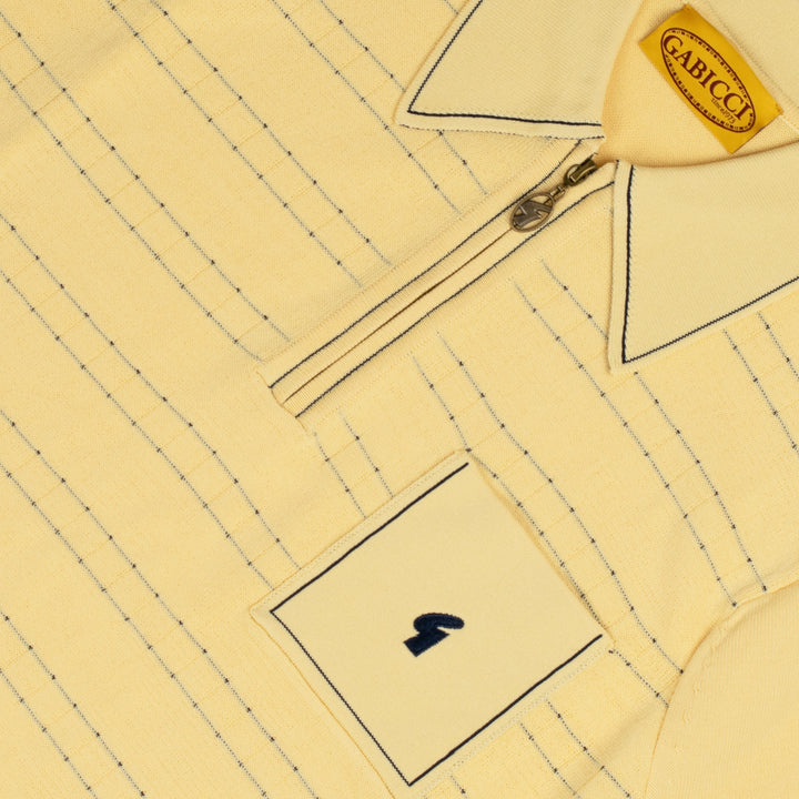 Gabicci Archive Chris Knit Polo Yellow