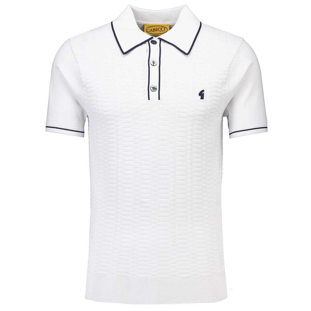 Gabicci Archive Ronnie Knit Polo White
