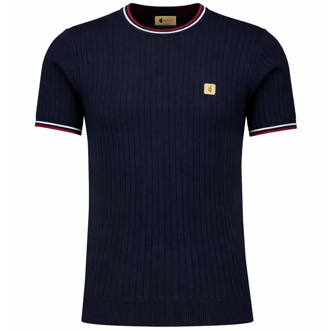 Gabicci Vintage Santino Knit T-Shirt Navy