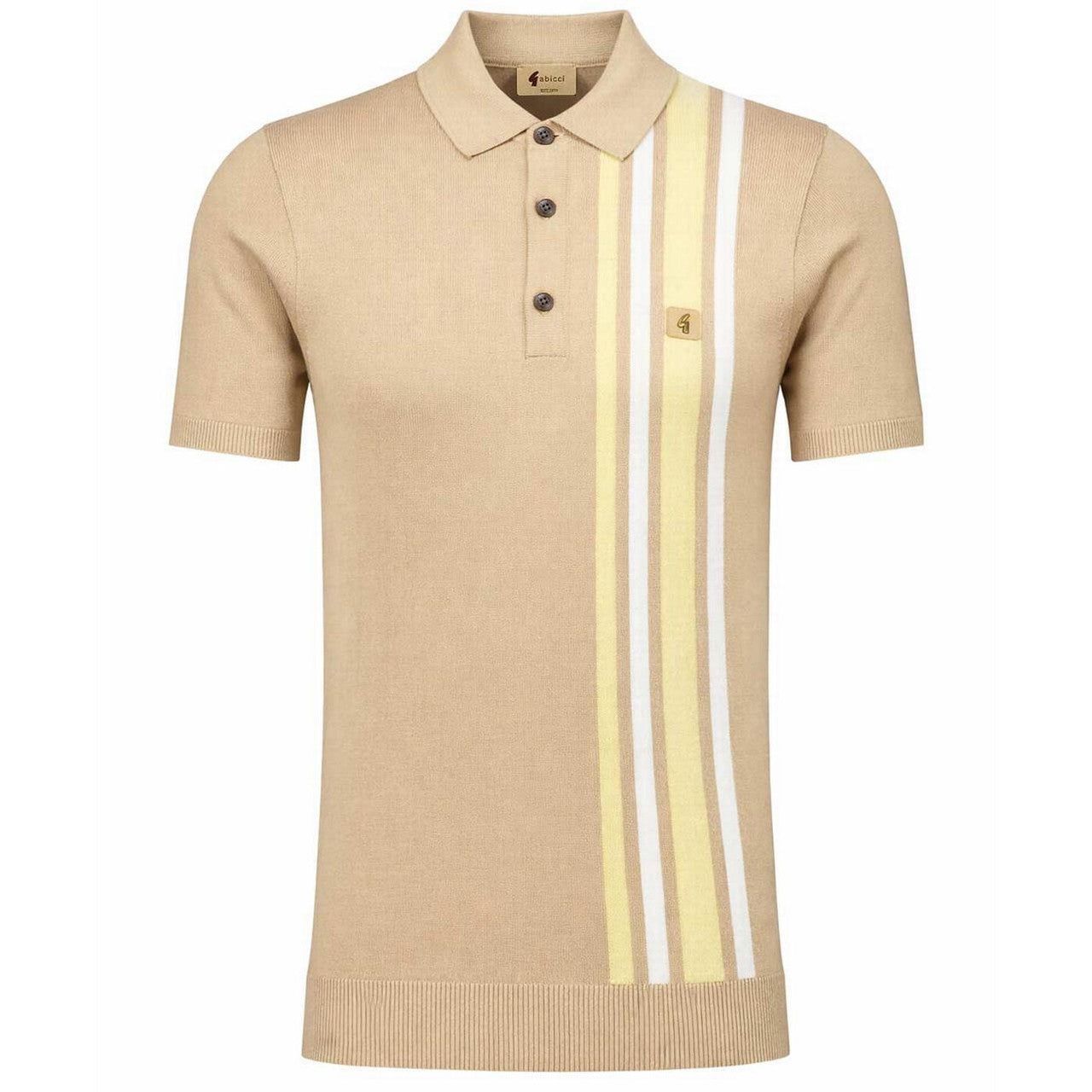 Gabicci Vintage Soda Knit Polo Sand
