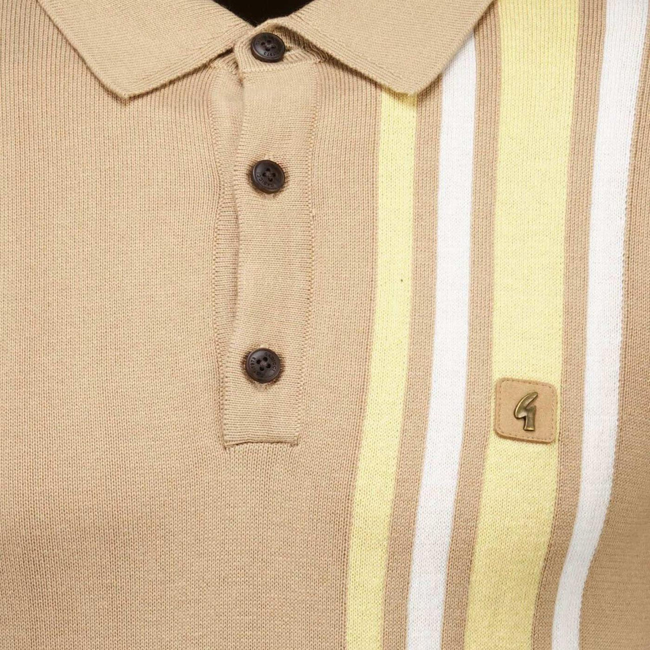 Gabicci Vintage Soda Knit Polo Sand