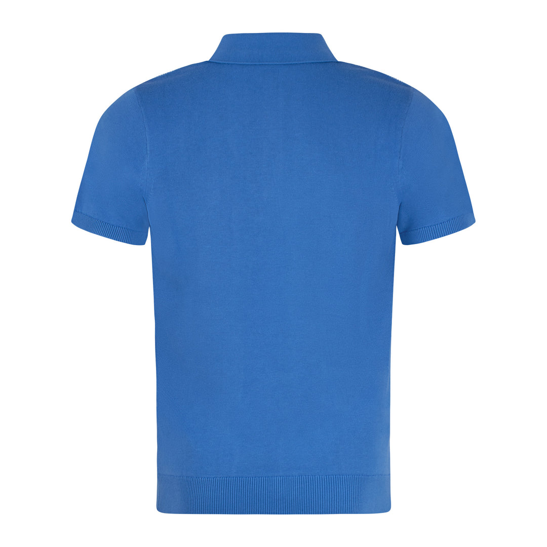 Gabicci Vintage Eden Knit Polo Shirt Blue