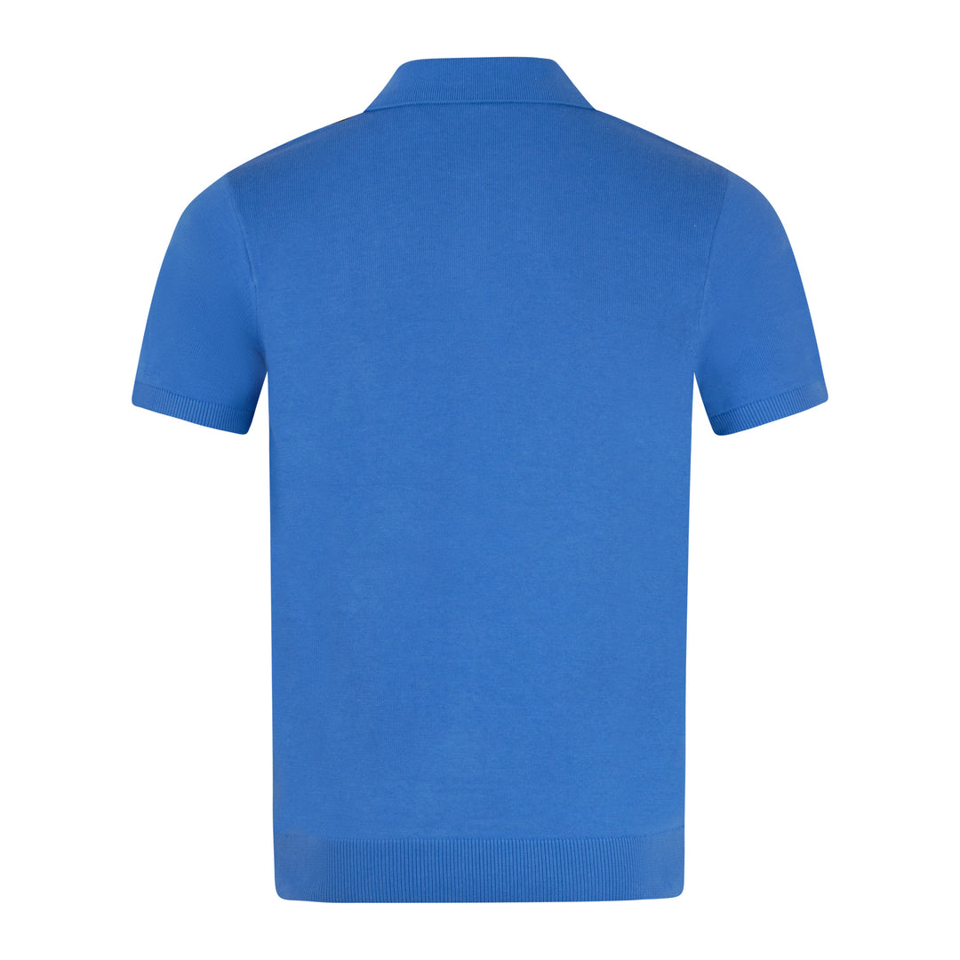 Gabicci Vintage Searle Knit Polo Shirt Blue