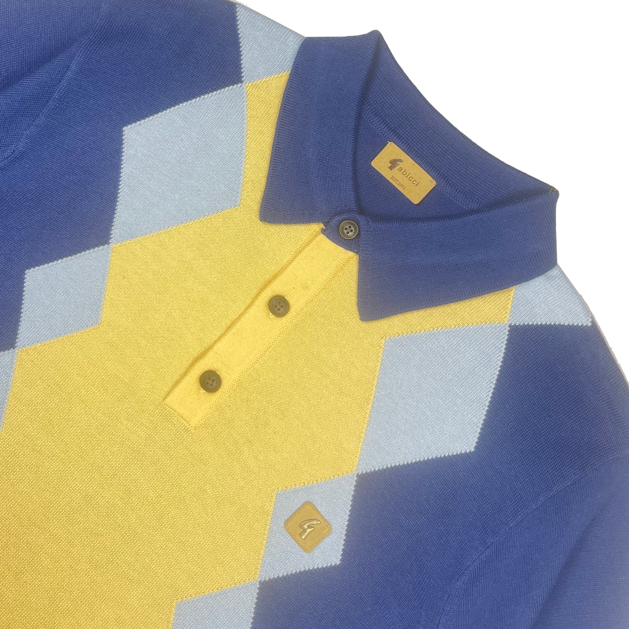 Gabicci Vintage Bond Knit Polo Blue