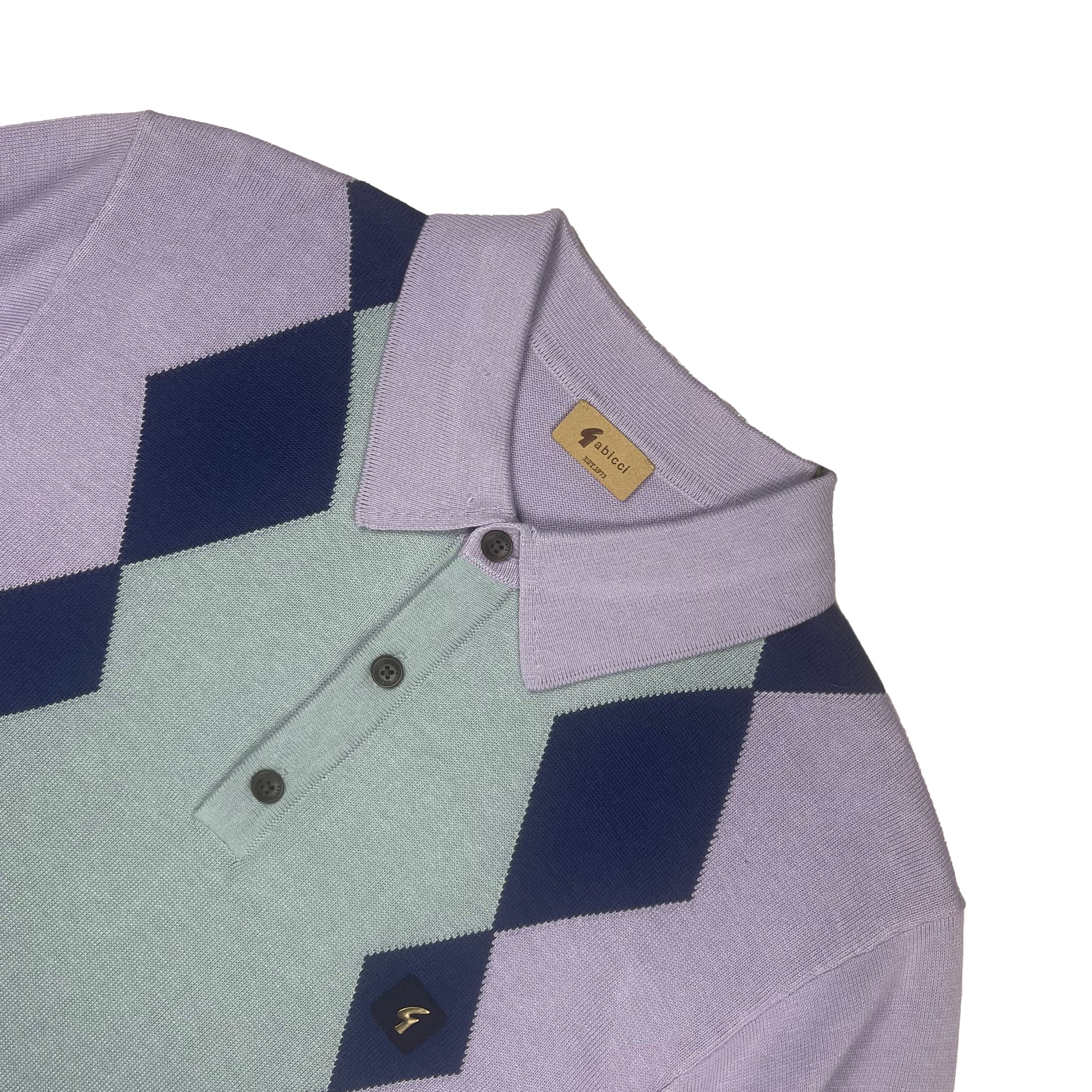 Gabicci Vintage Bond Knit Polo Lilac