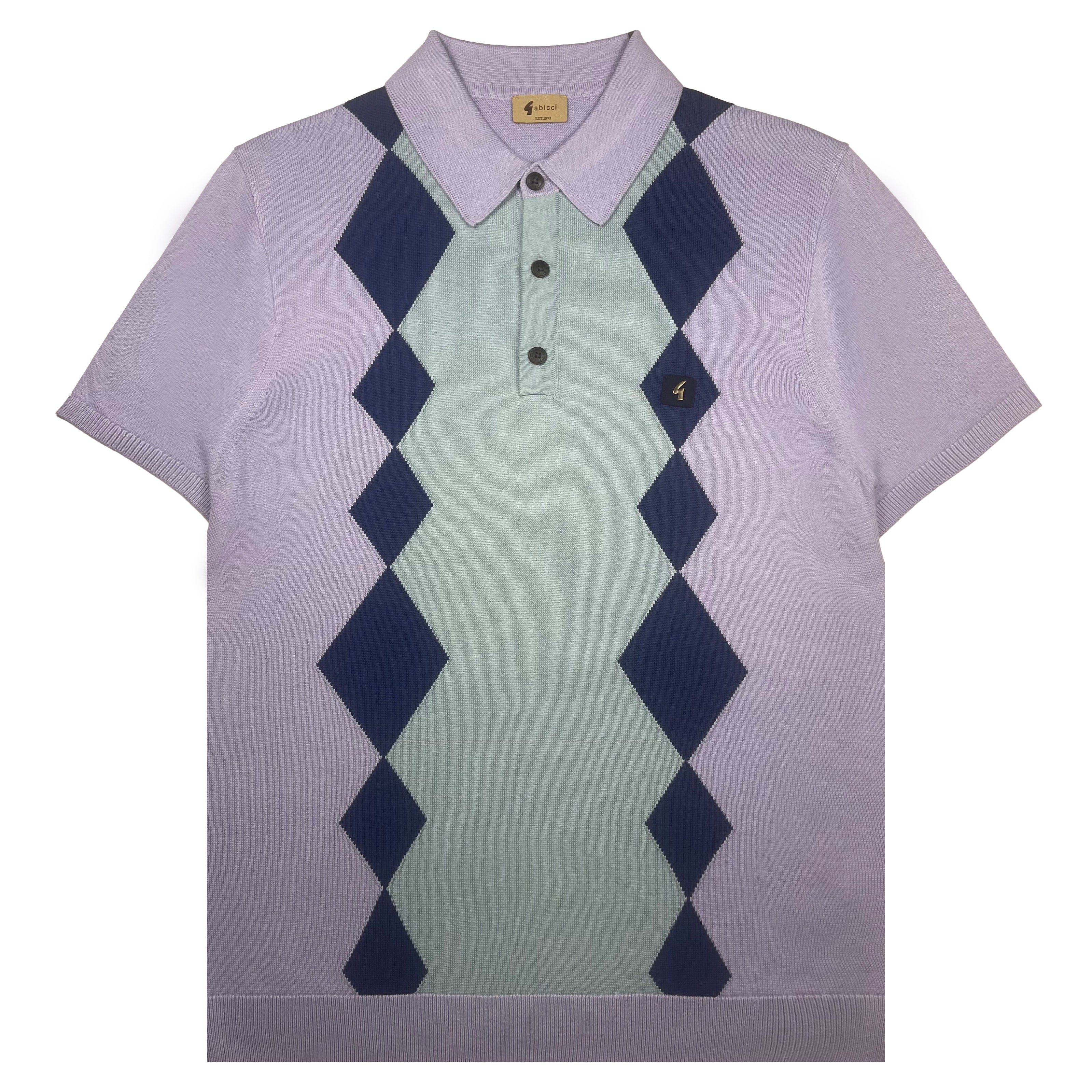 Gabicci Vintage Bond Knit Polo Lilac