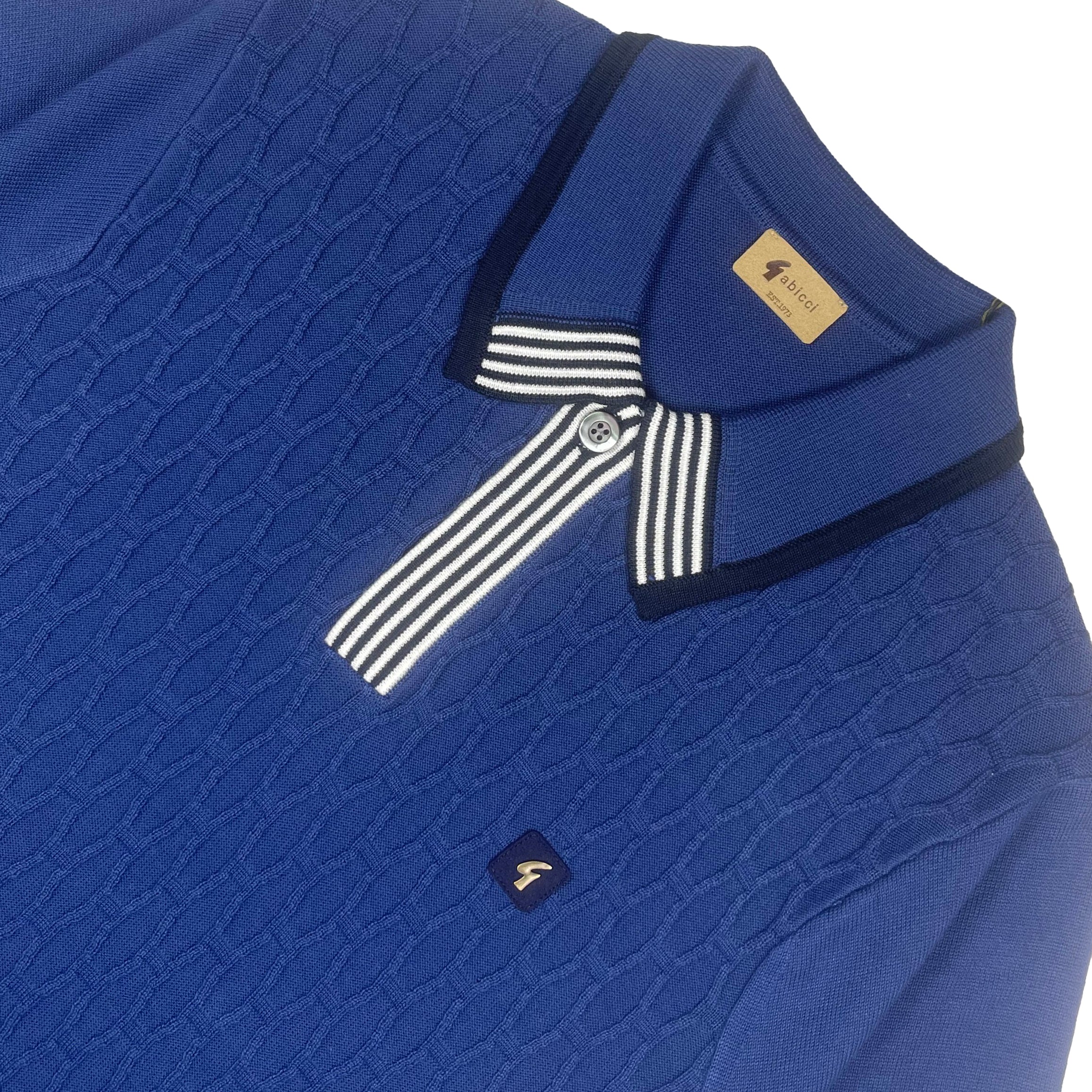 Gabicci Vintage Bourne Knit Polo Blue
