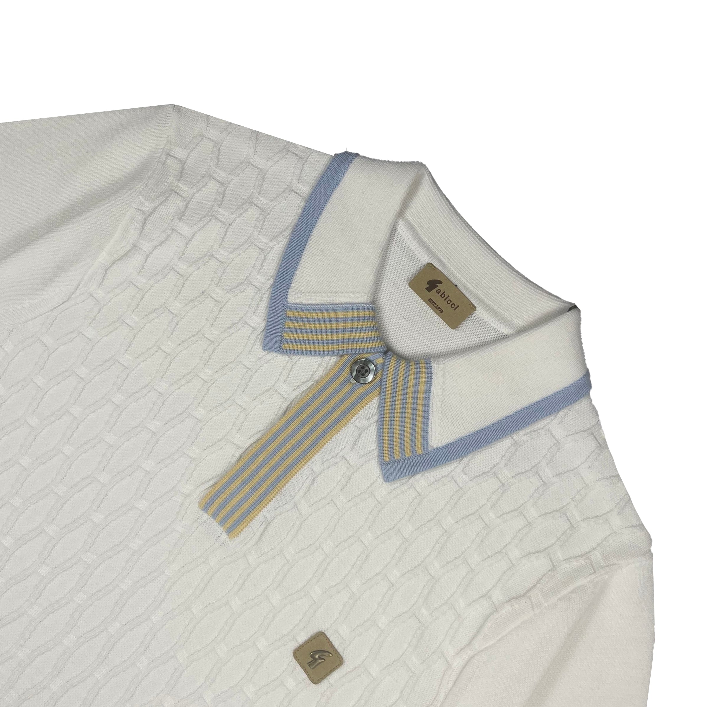 Gabicci Vintage Bourne Knit Polo White