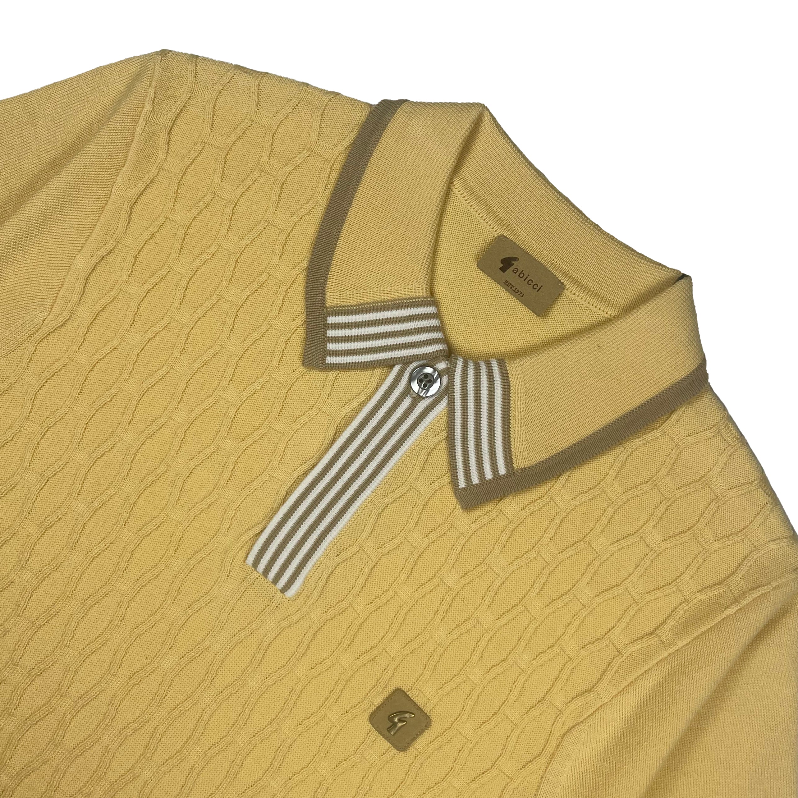 Gabicci Vintage Bourne Knit Polo Yellow