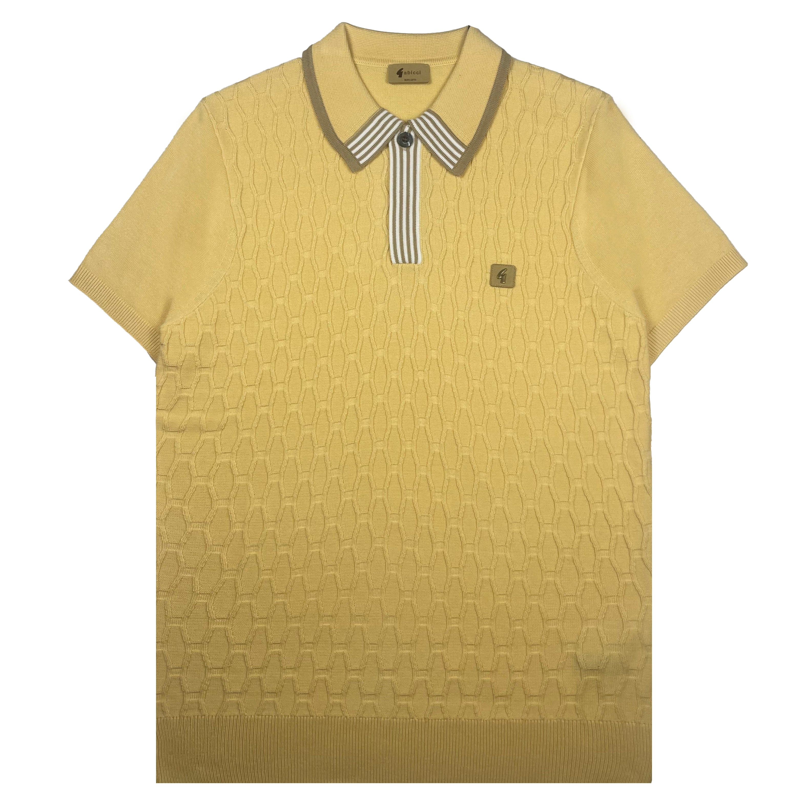 Gabicci Vintage Bourne Knit Polo Yellow