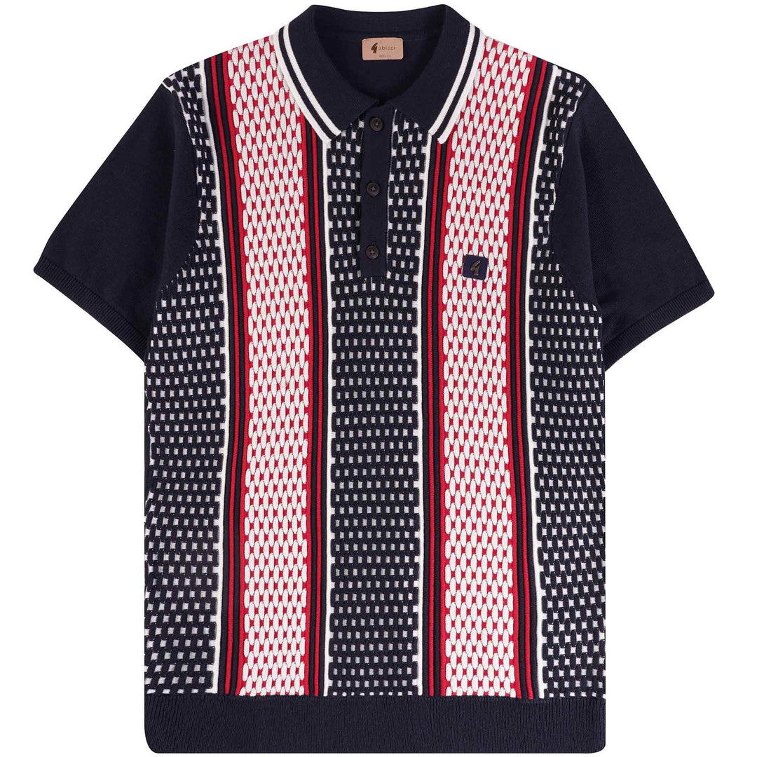 Gabicci Vintage Herrmann Knit Polo Shirt Navy