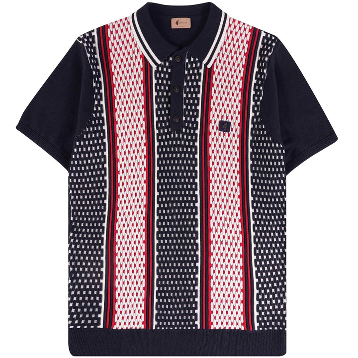 Gabicci Vintage Herrmann Knit Polo Shirt Navy