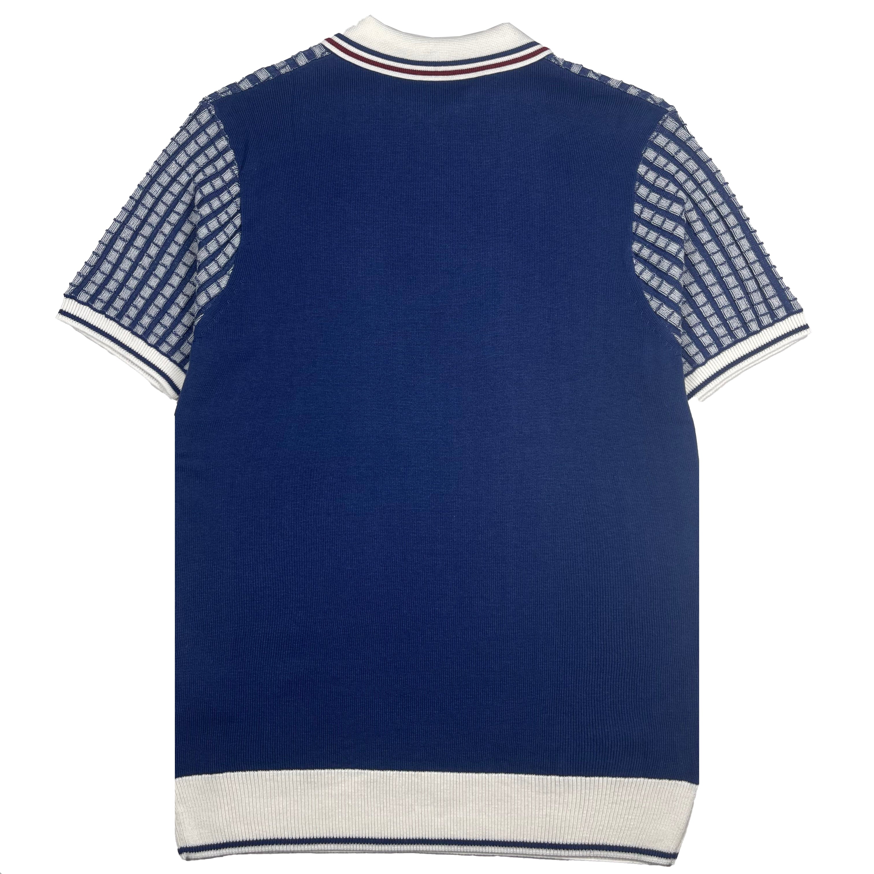 Gabicci Vintage Jura Knit Polo Blue