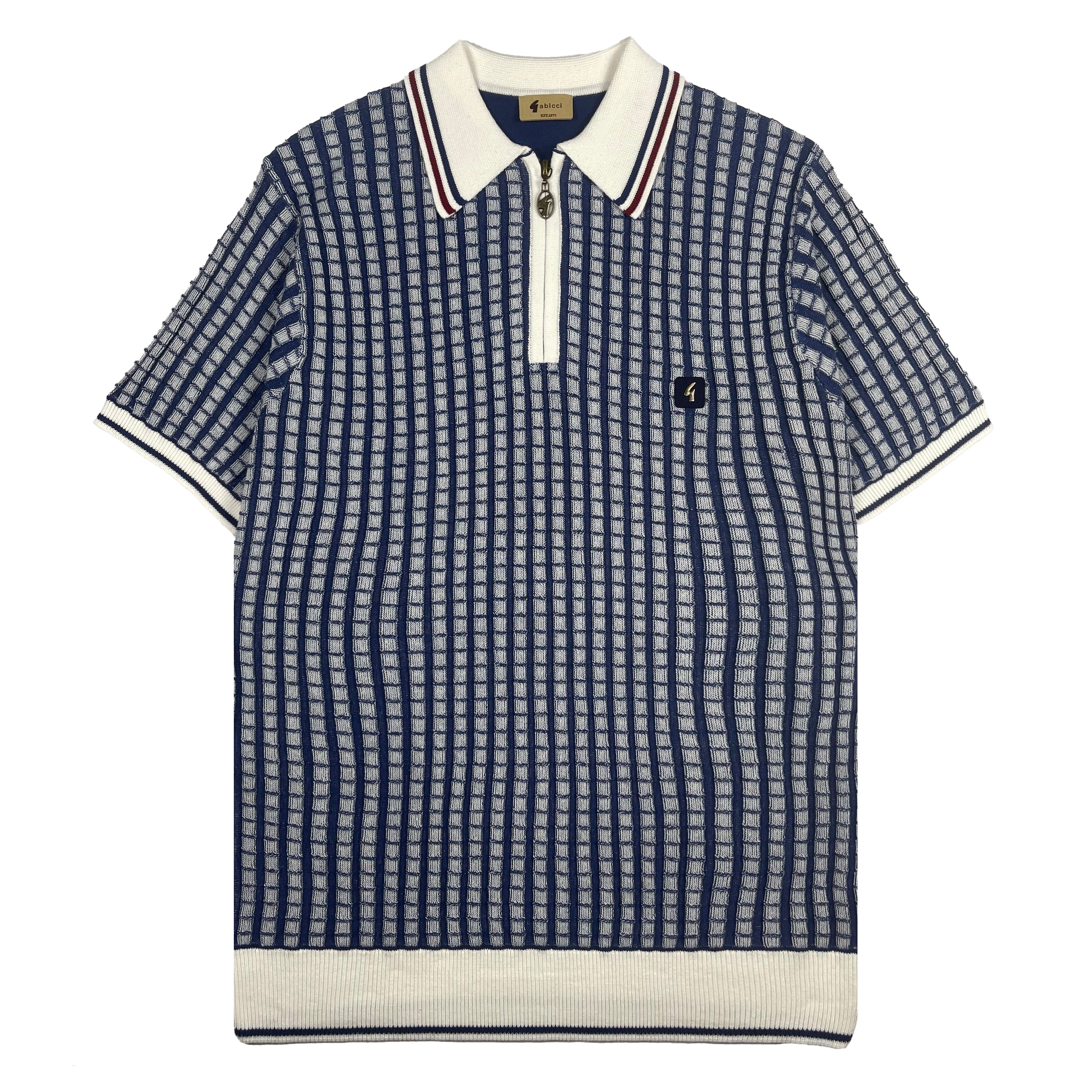 Gabicci Vintage Jura Knit Polo Blue
