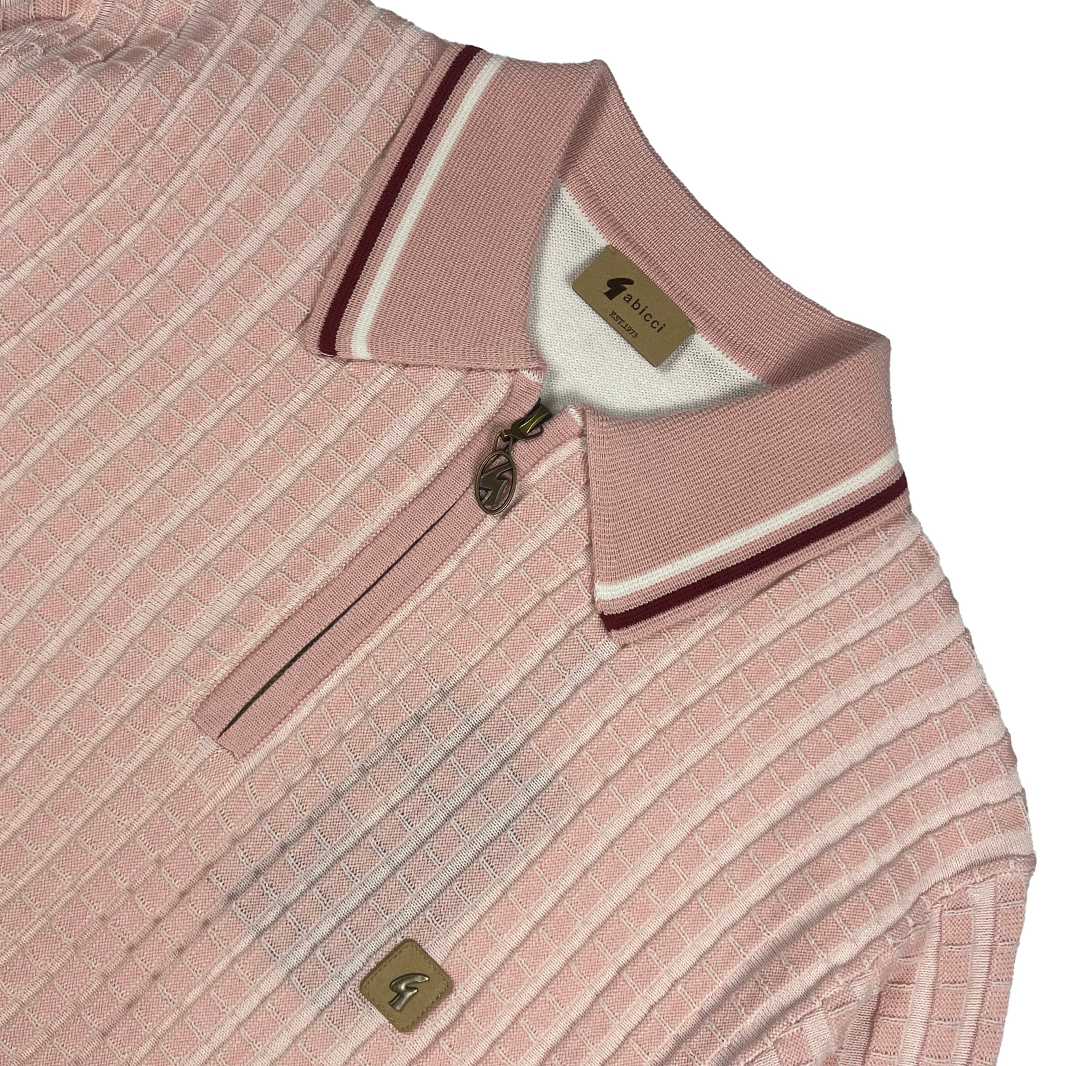 Gabicci Vintage Jura Knit Polo Pink