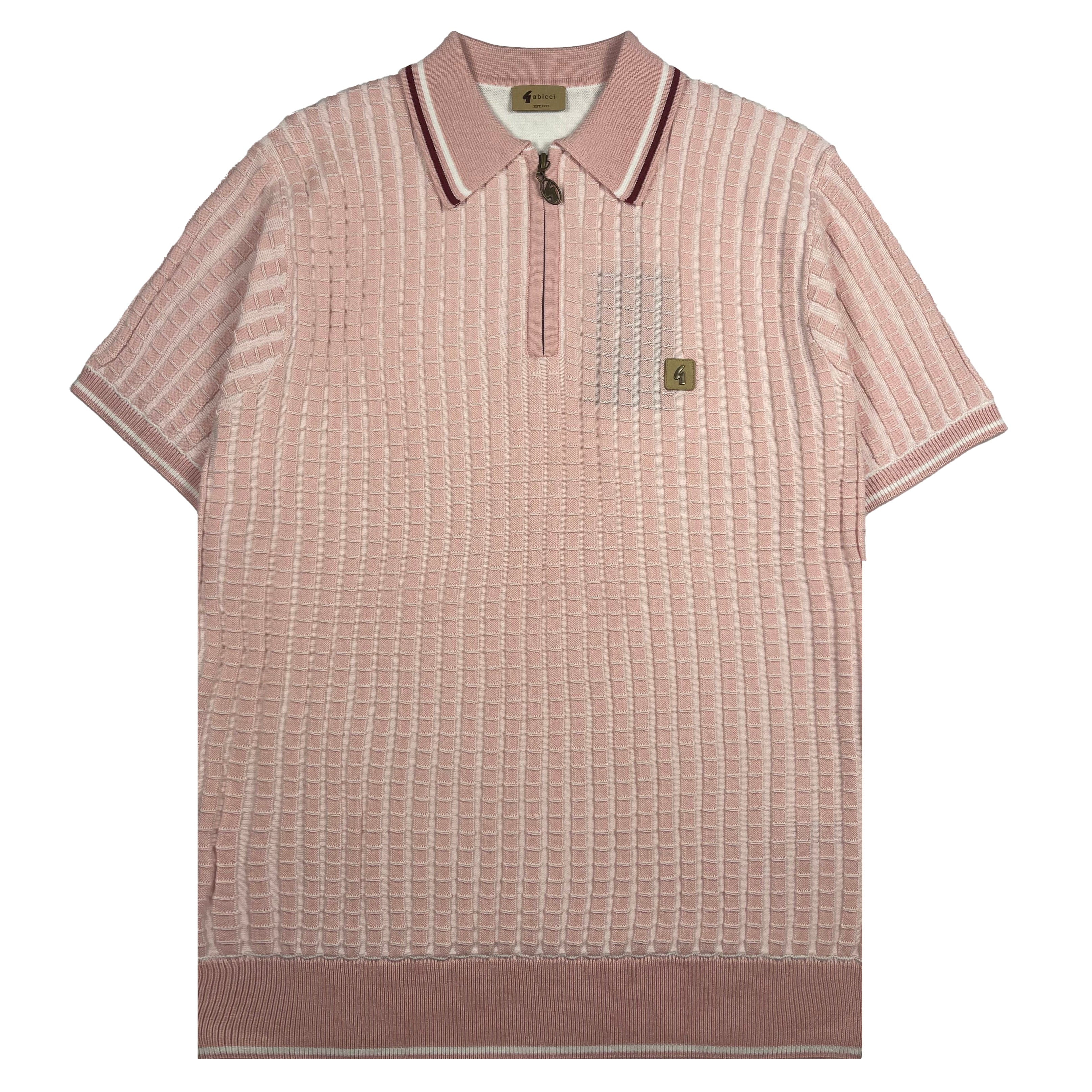Gabicci Vintage Jura Knit Polo Pink