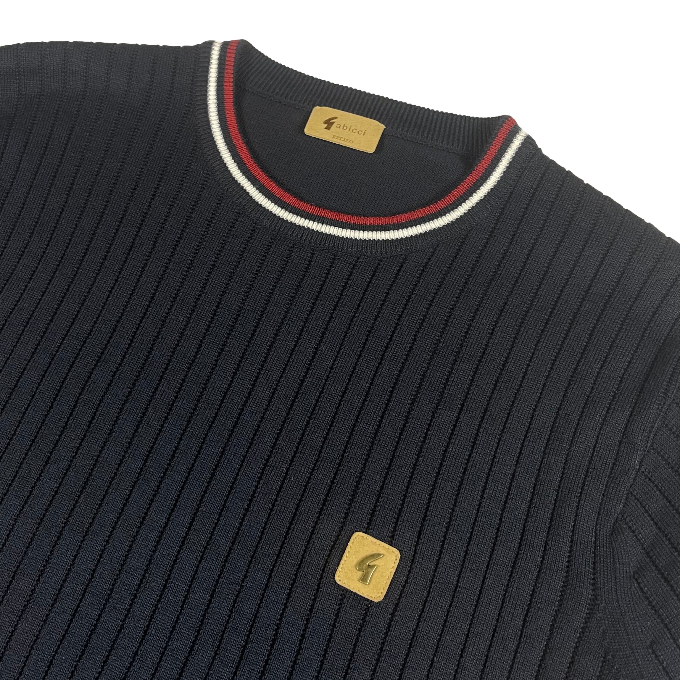 Gabicci Vintage Santino Knit T-Shirt Navy