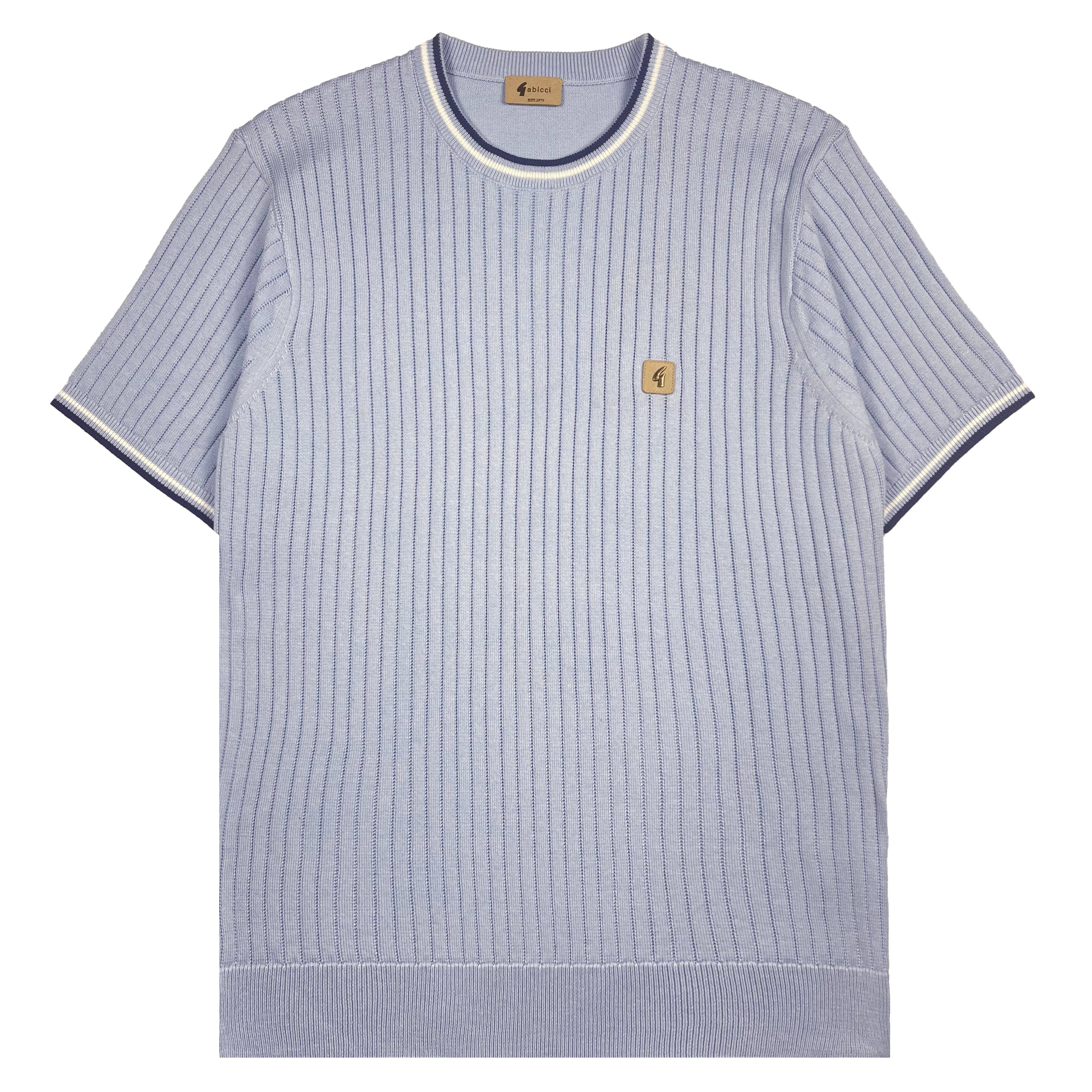 Gabicci Vintage Santino Knit T-Shirt Sky