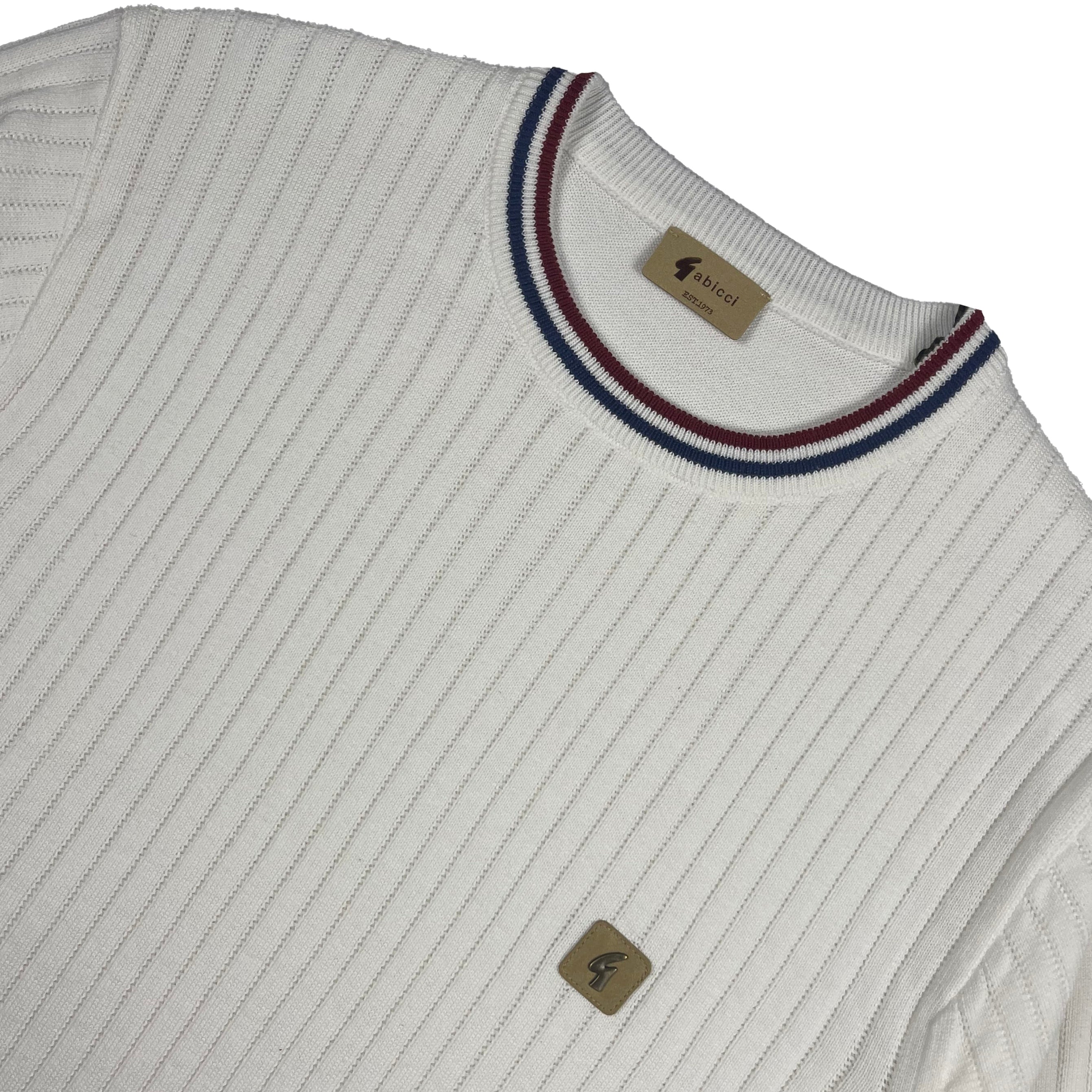 Gabicci Vintage Santino Knit T-Shirt White