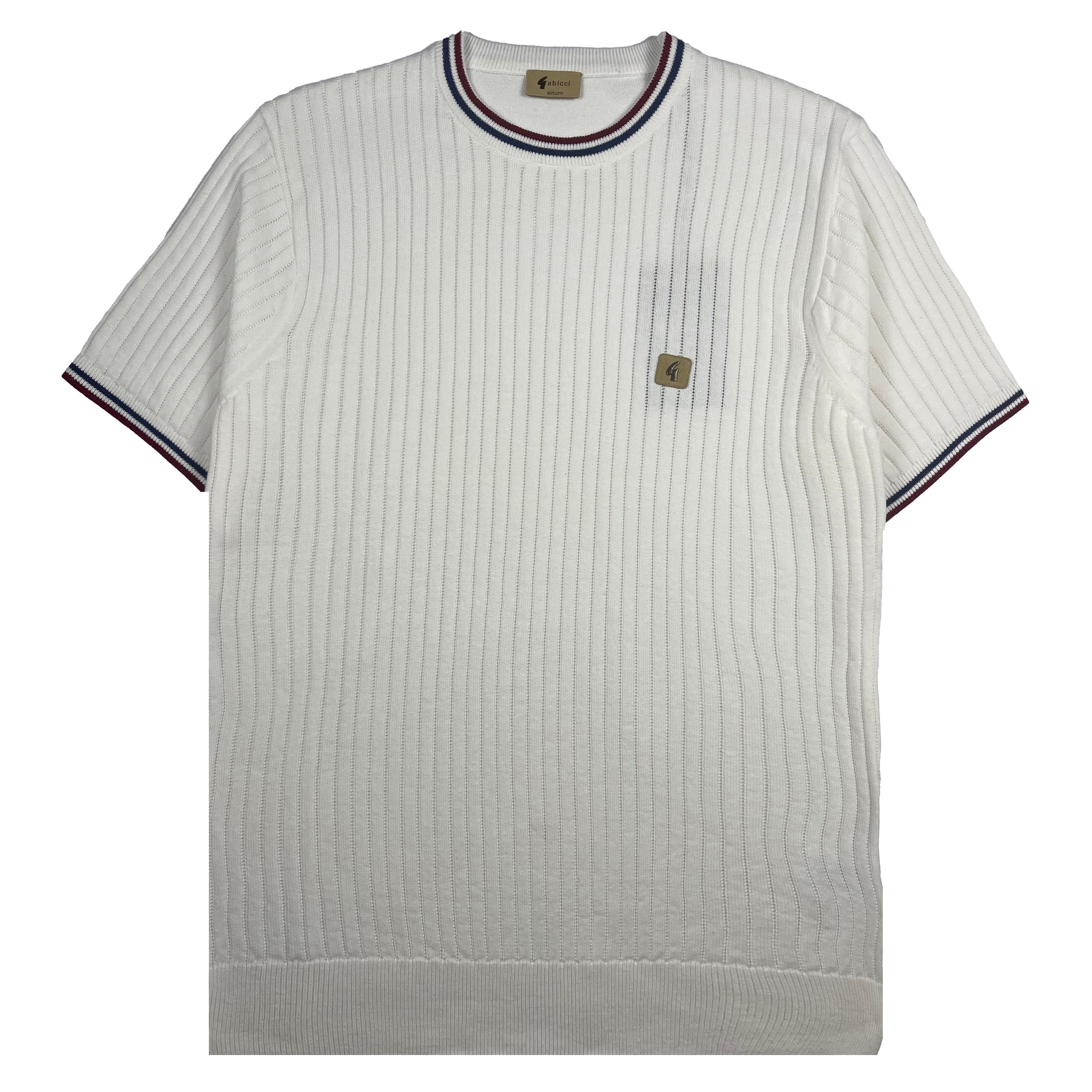 Gabicci Vintage Santino Knit T-Shirt White