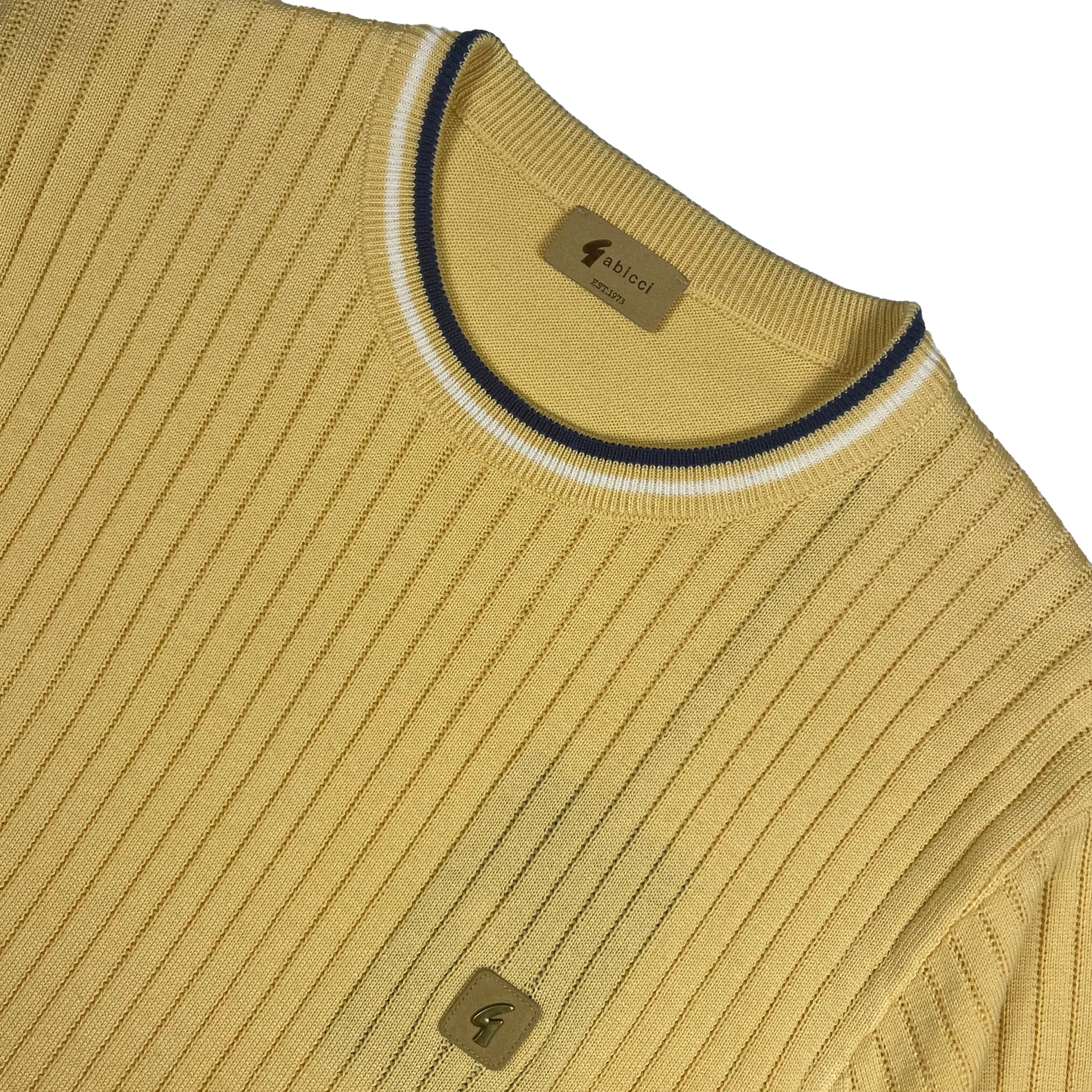 Gabicci Vintage Santino Knit T-Shirt Yellow