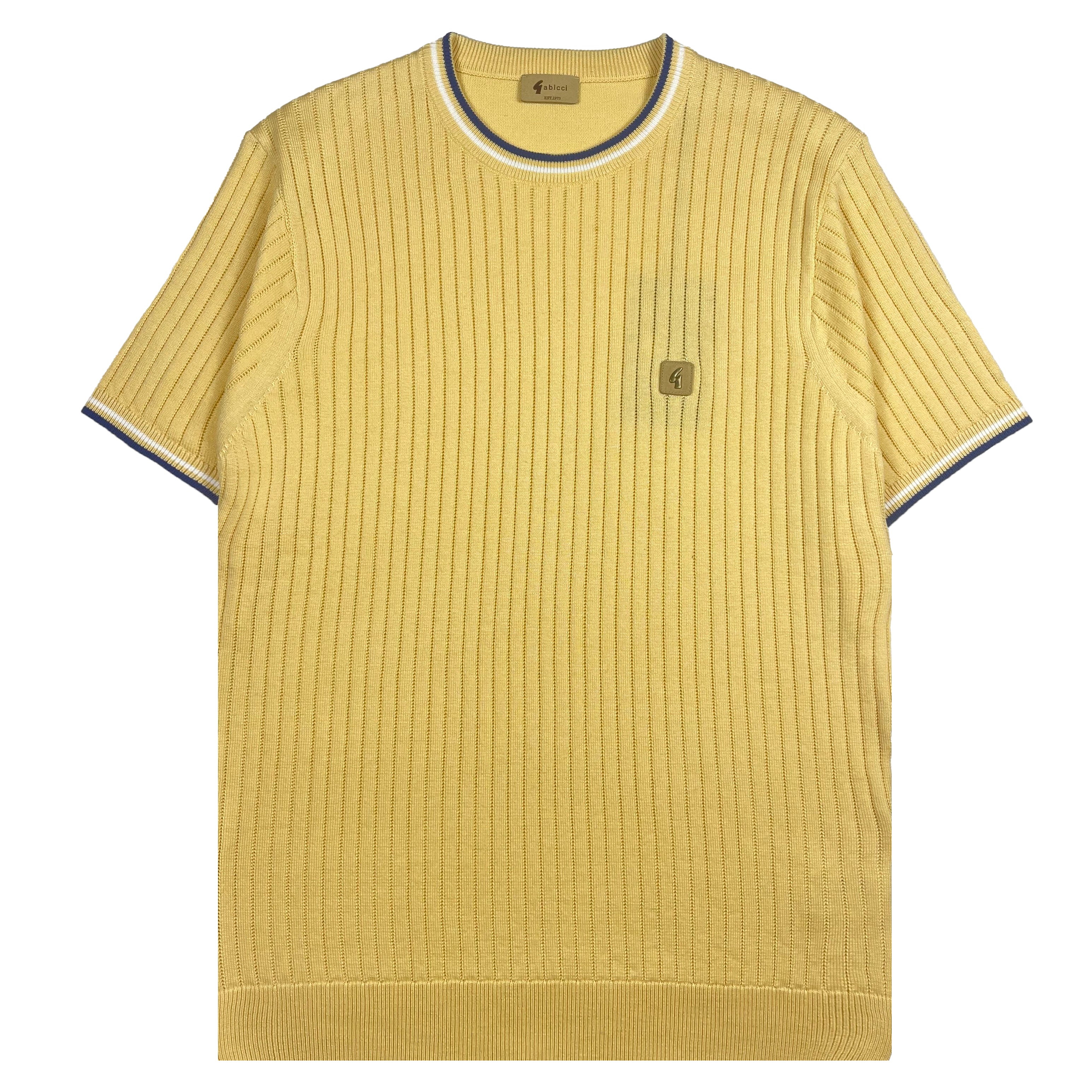 Gabicci Vintage Santino Knit T-Shirt Yellow