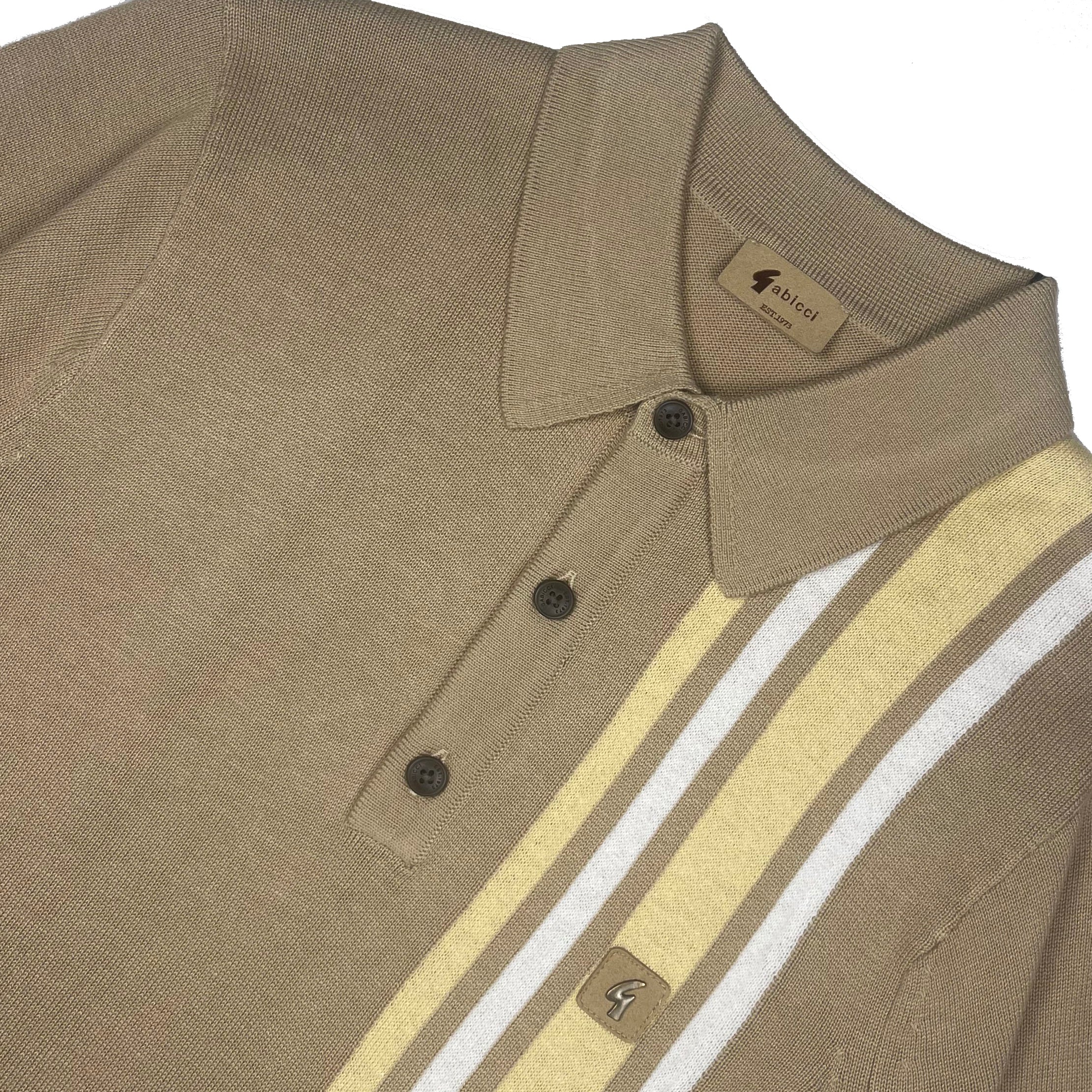 Gabicci Vintage Soda Knit Polo Sand