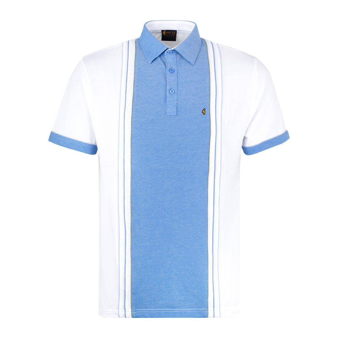 Gabicci Classic Stripe Polo Shirt White/Blue