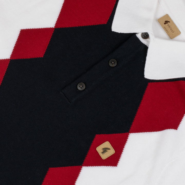 Gabicci Vintage Bond Knit Polo White