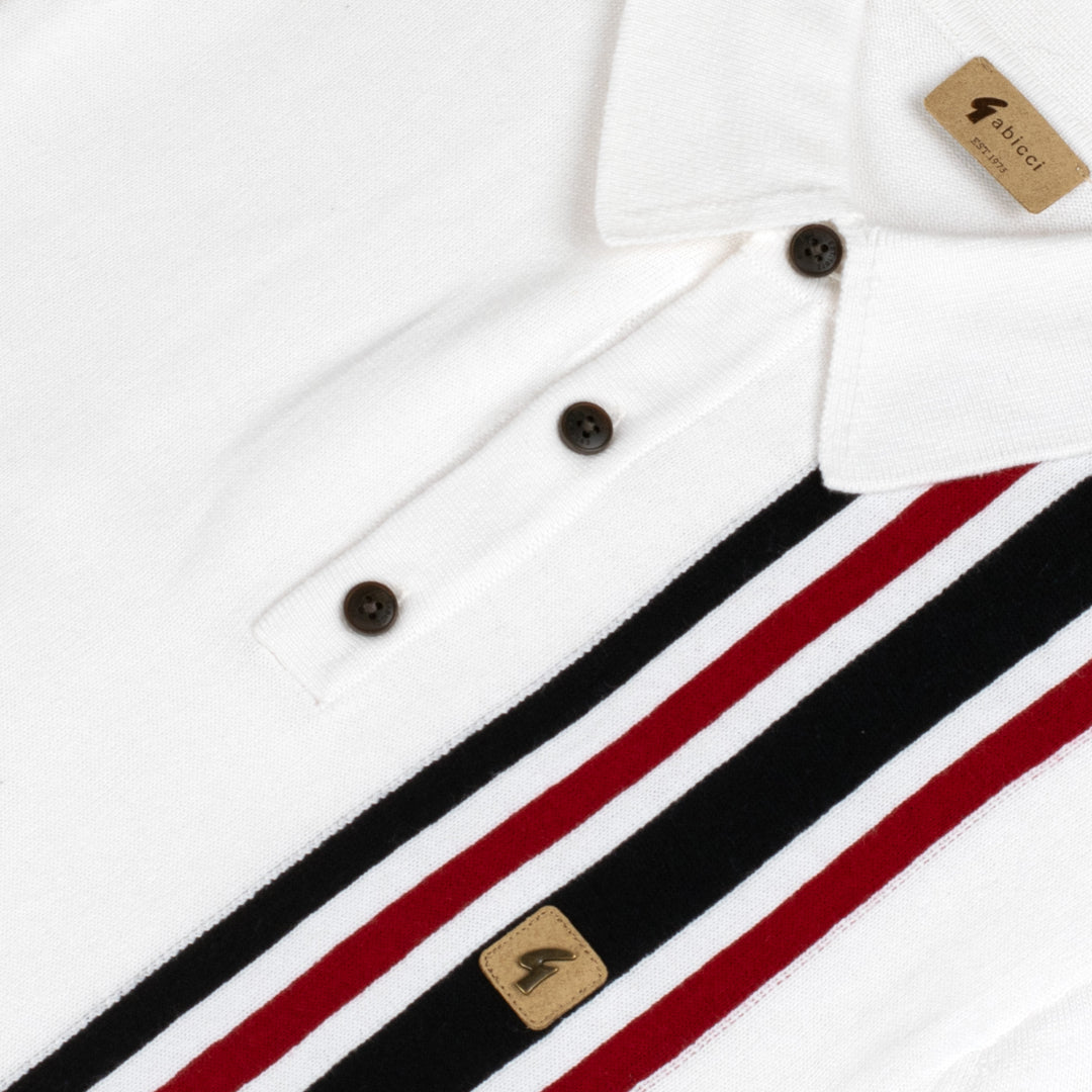 Gabicci Vintage Soda Knit Polo White