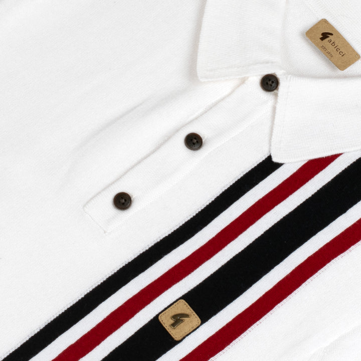 Gabicci Vintage Soda Knit Polo White