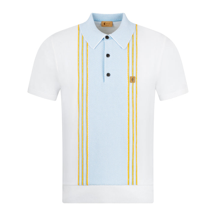 Gabicci Vintage Hadon Knit Polo White