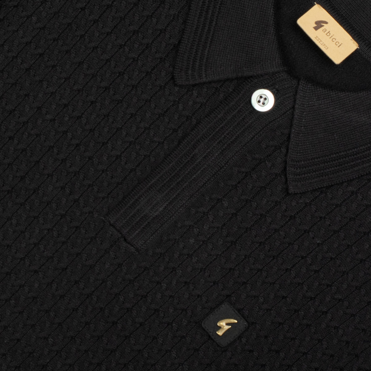 Gabicci Vintage Milton Knit Polo Shirt Black