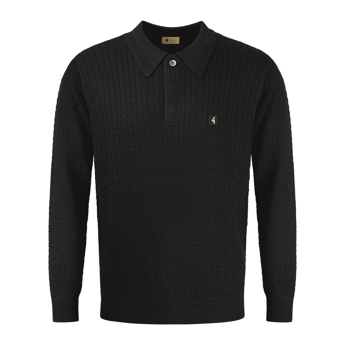 Gabicci Vintage Milton Knit Polo Shirt Black