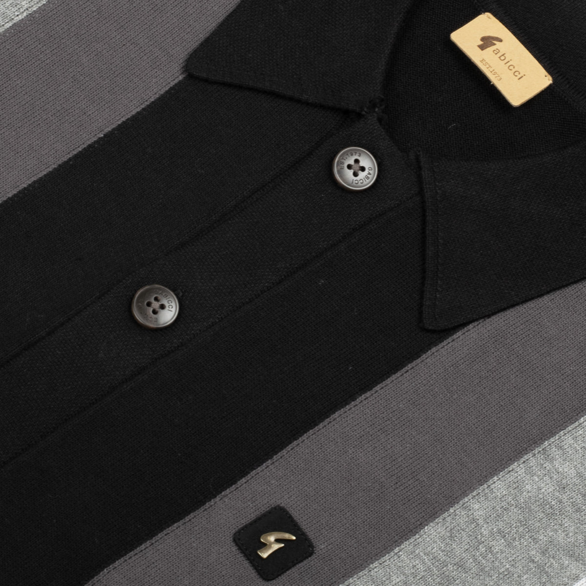 Gabicci Vintage Pedro Knit Shirt Black