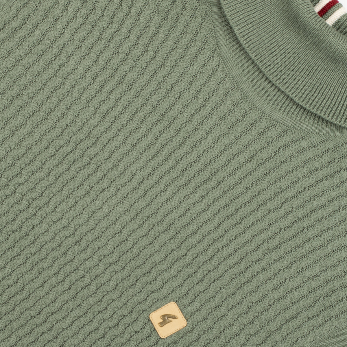 Gabicci Vintage Leonardo Knit Roll Neck Khaki