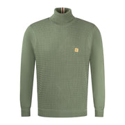 Gabicci Vintage Leonardo Knit Roll Neck Khaki
