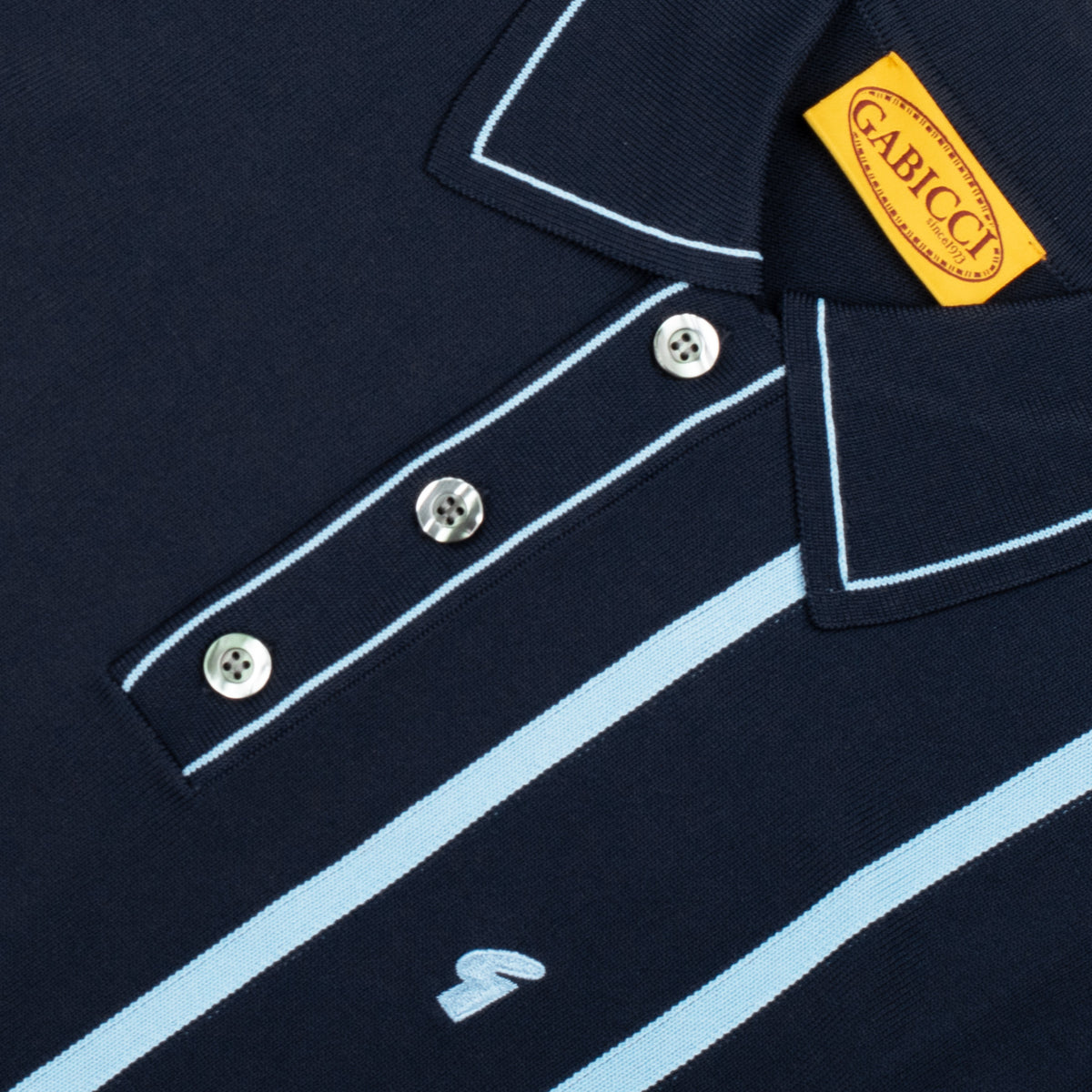 Gabicci Archive Beckenham Knit Polo Shirt Navy