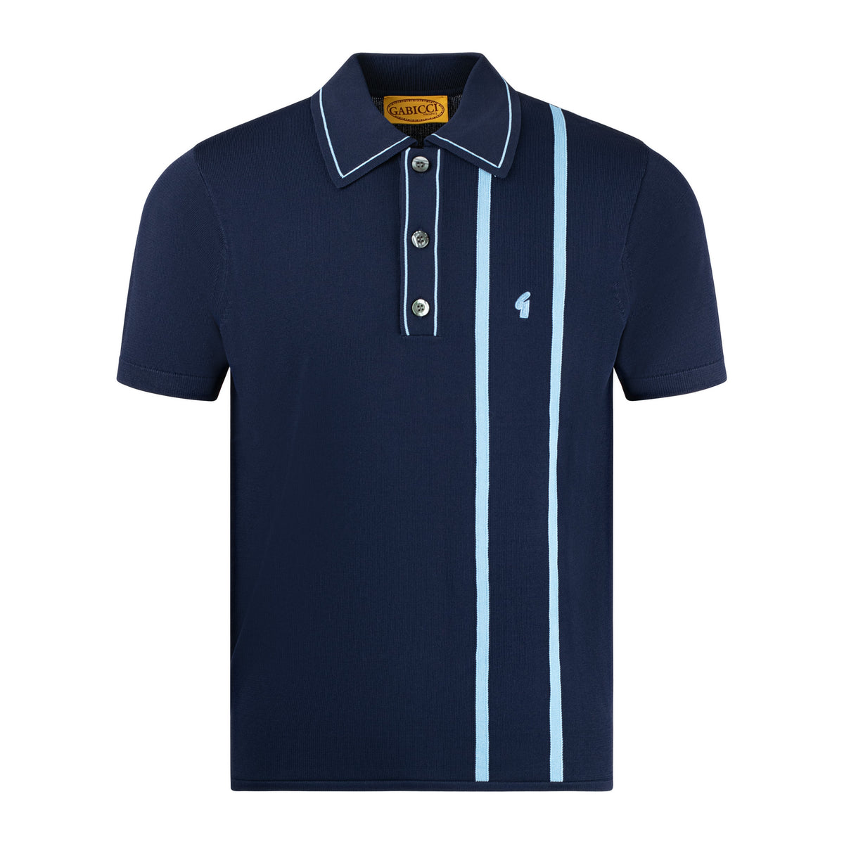Gabicci Archive Beckenham Knit Polo Shirt Navy