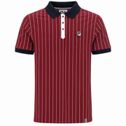 Fila Vintage BB1 Striped Polo Shirt Red/Black